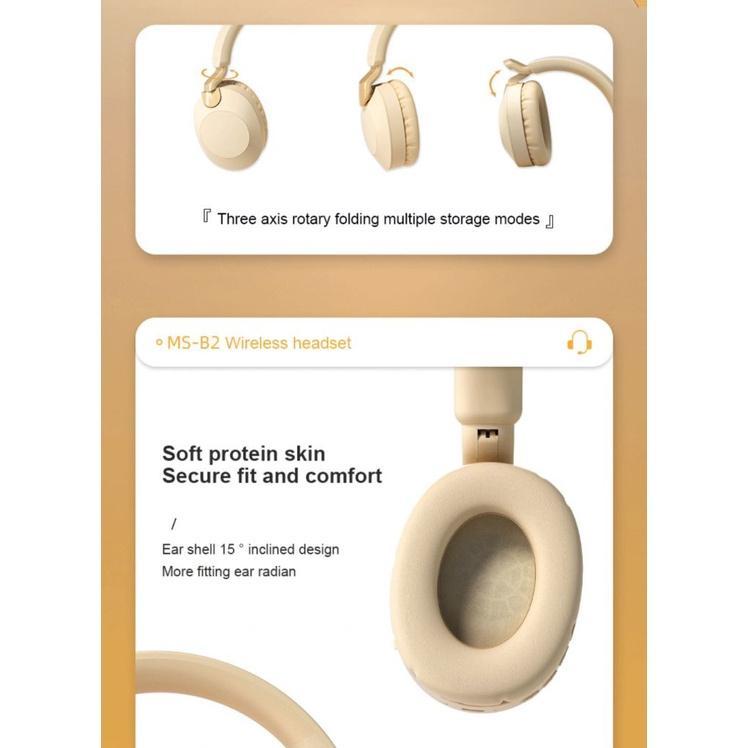 Tai nghe nhạc MS_B2 Bluetooth Không dây có thể gập bên ngoài Micrô chơi game không dây ^MK^