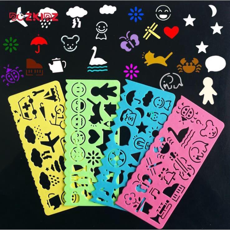 Đồ chơi mỹ thuật - Set 4 khuôn và 1 sổ vẽ SCRATCH NOTE 10 tờ (khổ 15x10 cm) - DOZKIDZ