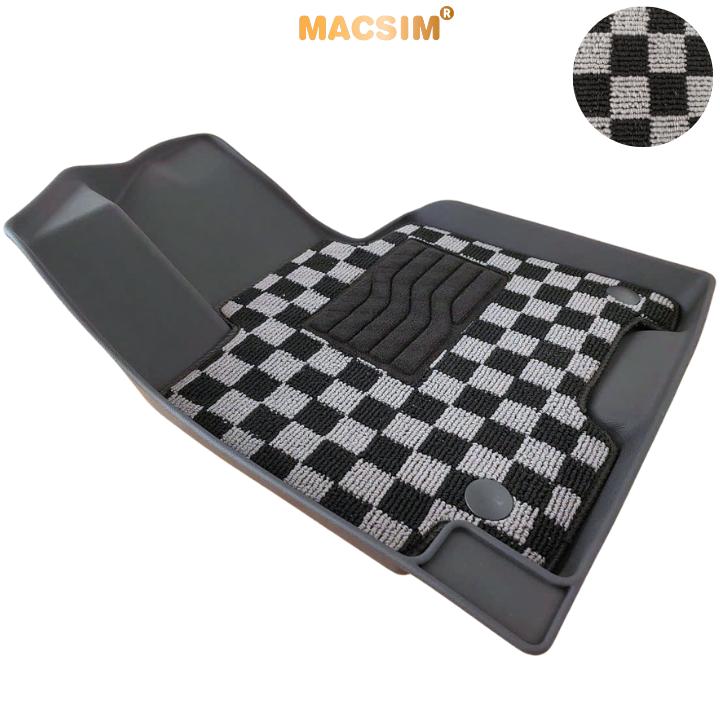 Thảm Lót Sàn 2 Lớp TPE Macsim Huyndai Tucson 2022+ Chuẩn Form, Bền, Không Mùi ( dệt thô caro 2 lớp sd3 ct)