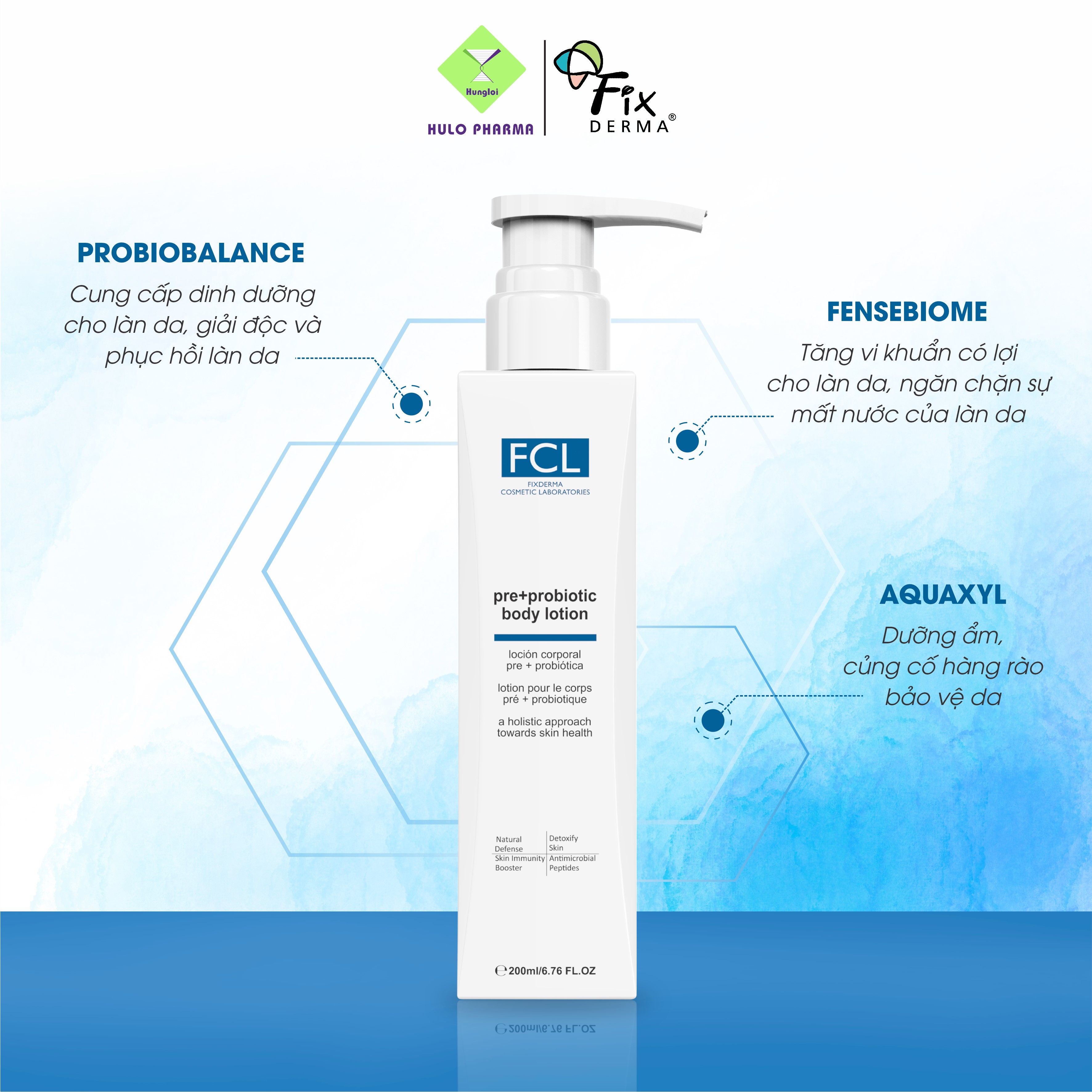 Sữa Dưỡng Thể FCL Pre+ Probiotic Body Lotion 200ml Phục Hồi Da, Giảm Dày Sừng Nang Lông - Hùng Lợi
