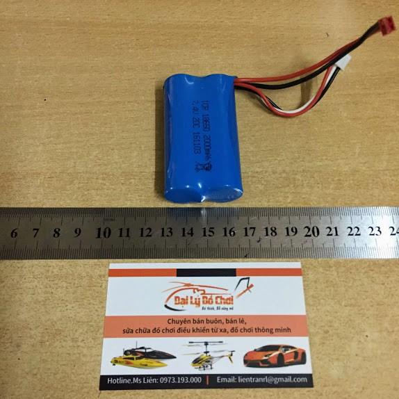 Pin sạc điện áp 7.4V dung lượng 2000mAh chân cắm JST đỏ