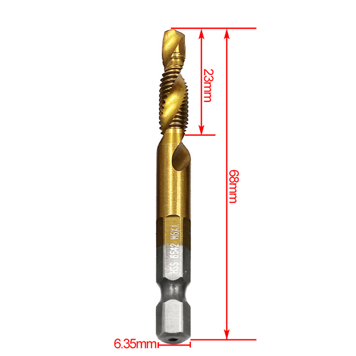 Bộ 6 mũi khoan tạo ren taro phủ titan