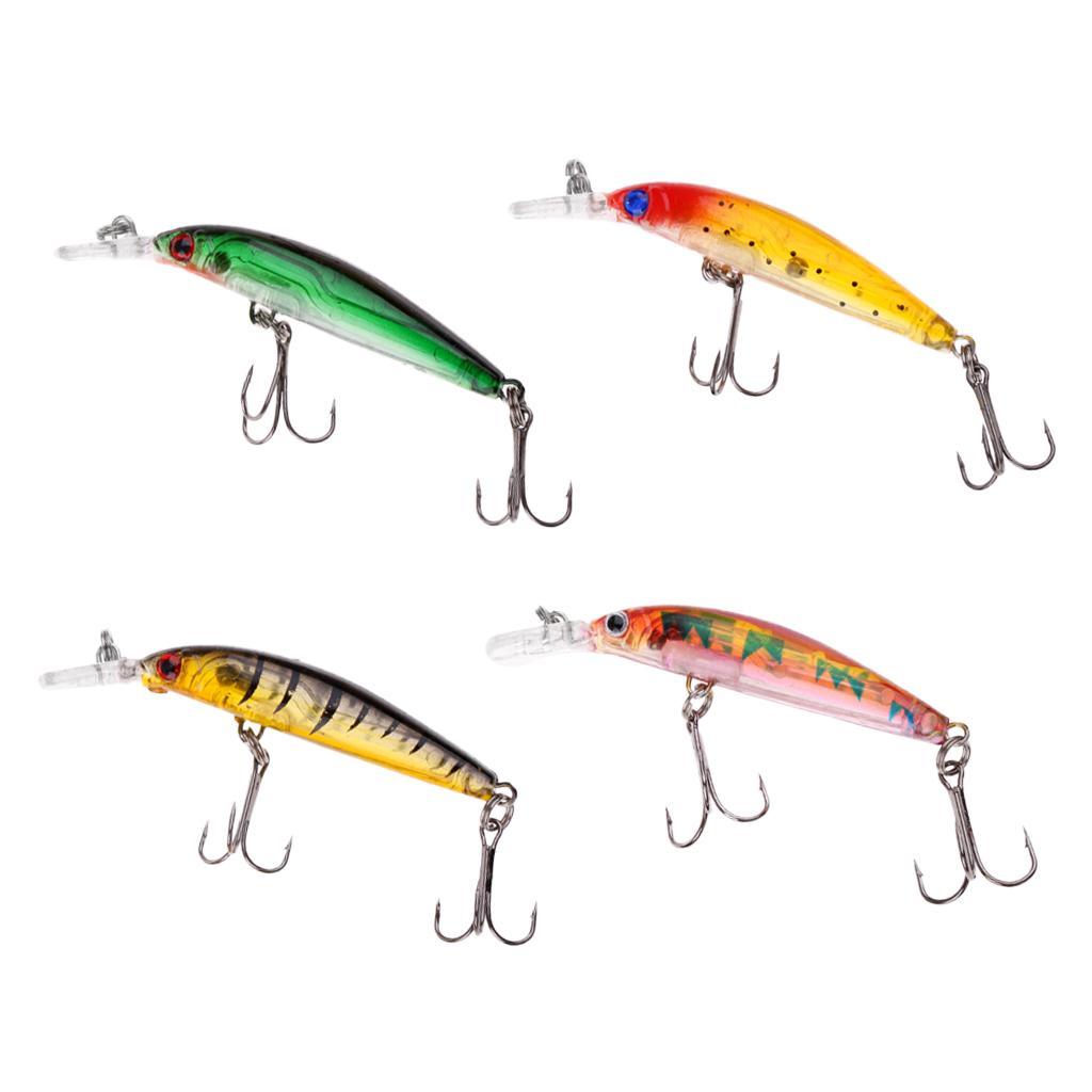4pcs Hard Fishing Lures Bass Crankbait Tackle for Pikes/Bass/Trout 7cm