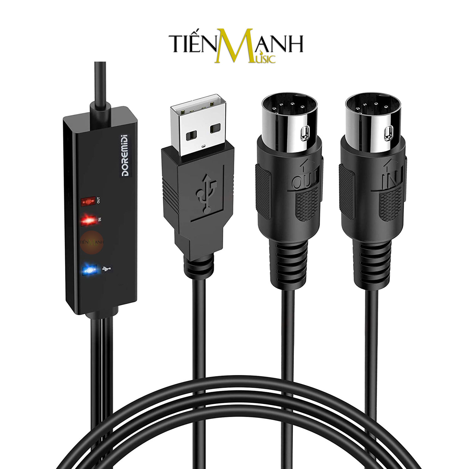 Dây Cáp Midi USB-A DOREMiDi MTU10 Cable Cao Cấp Cho Đàn Piano, Organ, Keyboard MTU-10 Hàng Chính Hãng - Kèm Móng Gẩy DreamMaker