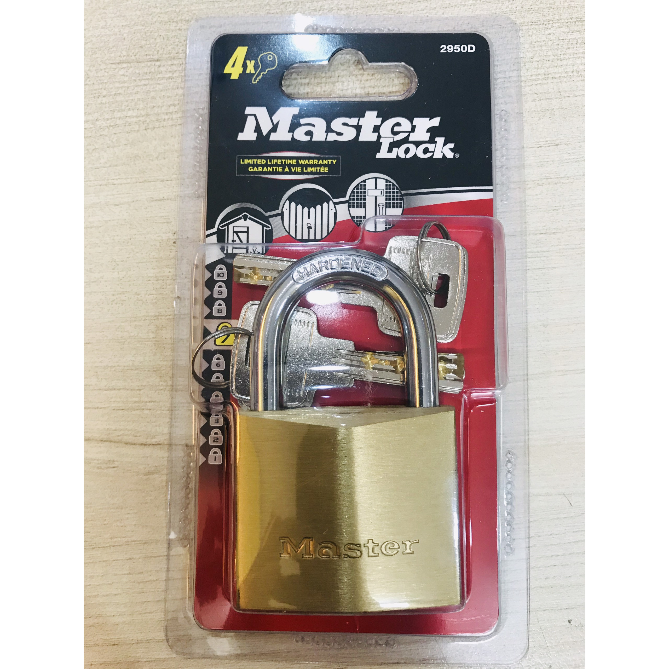 KHÓA MASTERLOCK THÂN ĐỒNG 2950D- 50mm