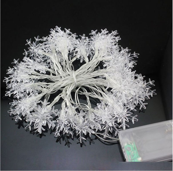 Đèn Led Trang Trí Bông Tuyết Dài 6M - 40 Bóng Trang Trí Noel Lễ Tết