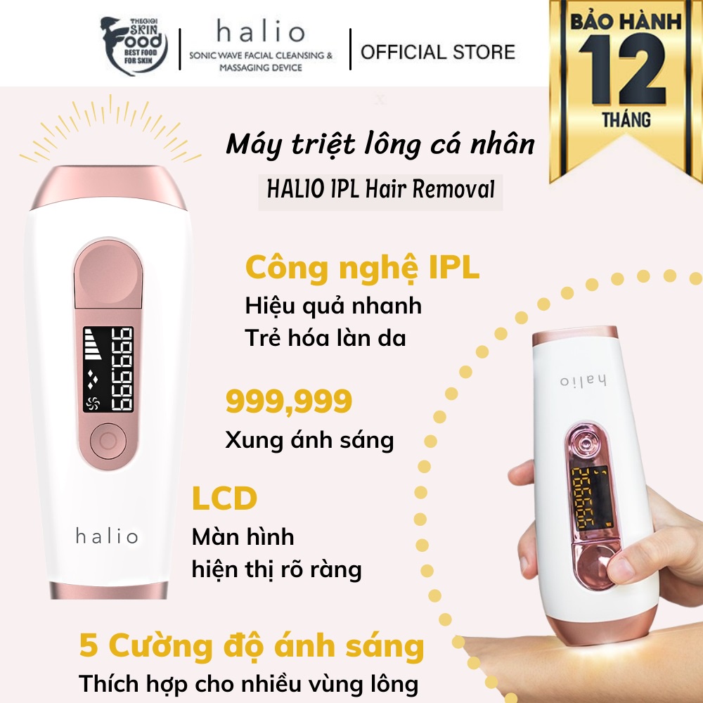 Máy triệt lông cá nhân Halio IPL Hair Removal Device-Hàng Chính Hãng