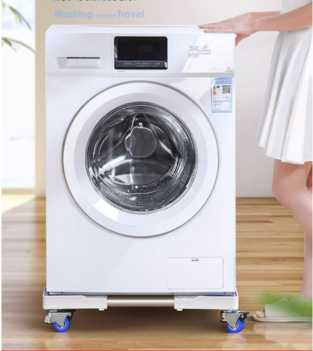 Giá Đỡ Chân Kê Máy Giặt, Tủ Lạnh Có Bánh Xe Kèm 8 Trụ Trợ Lực- Điều Chỉnh Kích Thước Chịu Tải 300kg. Hàng Chính Hãng SUNO.
