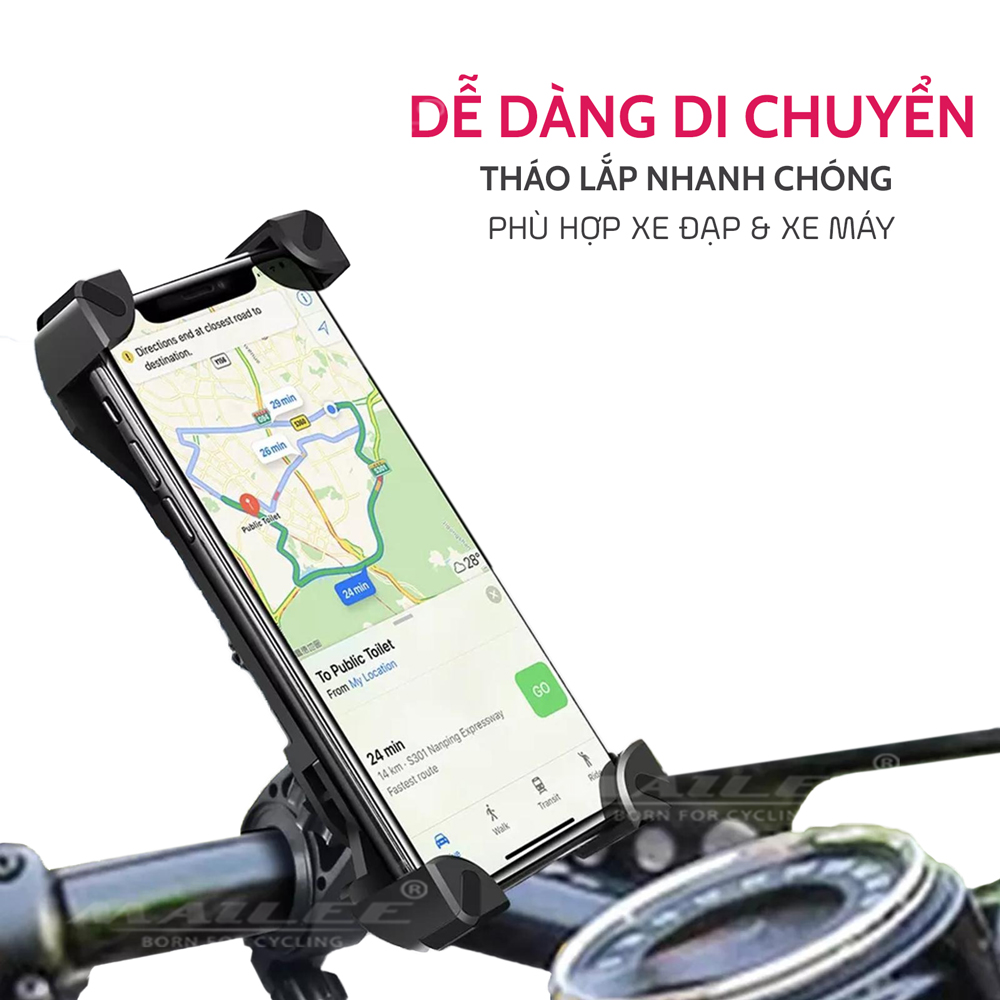 Giá đỡ điện thoại xe đạp gắn tay lái YXF65 chất liệu Nhựa PC cho màn hình 4-7 inch phù hợp đường kính ghi đông 15-35mm Mai Lee