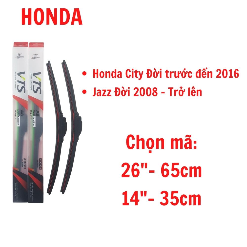 Bộ cần gạt mưa Silicon VTS thanh mềm dành cho dòng xe Honda: Accord, Civic, City, CR-V, Jazz