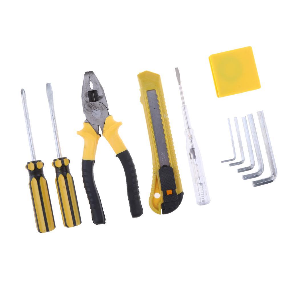 12-Piece Screwdriver Pliers Hex Wrench Cutter Measuring Tape Home Tools Set