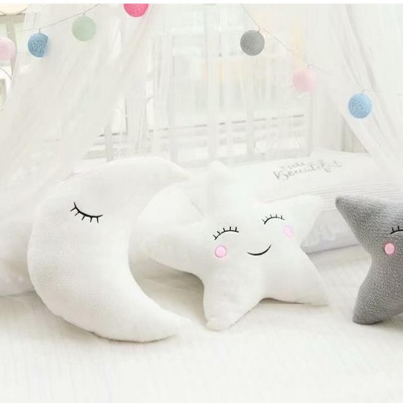 INS Bắc Âu Trẻ Em Phòng Mầm Non Trang Trí Ghế Sofa Gối Đệm Nhồi Bông Mềm Trăng Sao Cloud Gối Cho Bé Trai Bé Gái Phòng Ngủ trang Trí