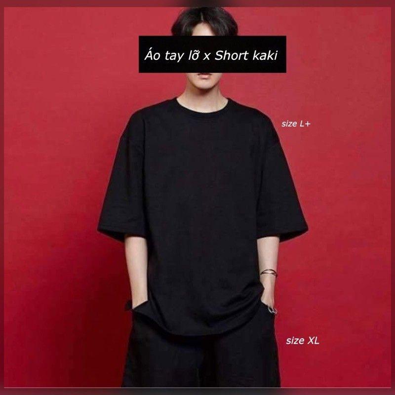 Áo thun oversize unisex tay lỡ basic