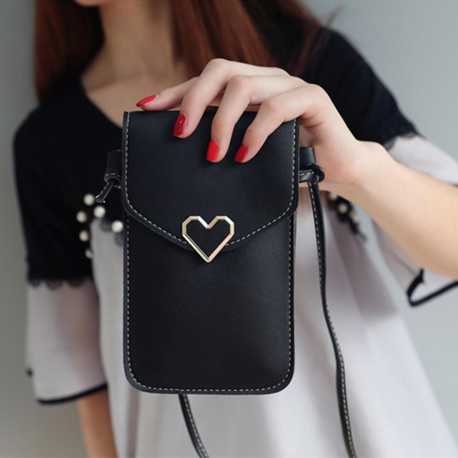 Transparent touch screen handbags card holder black