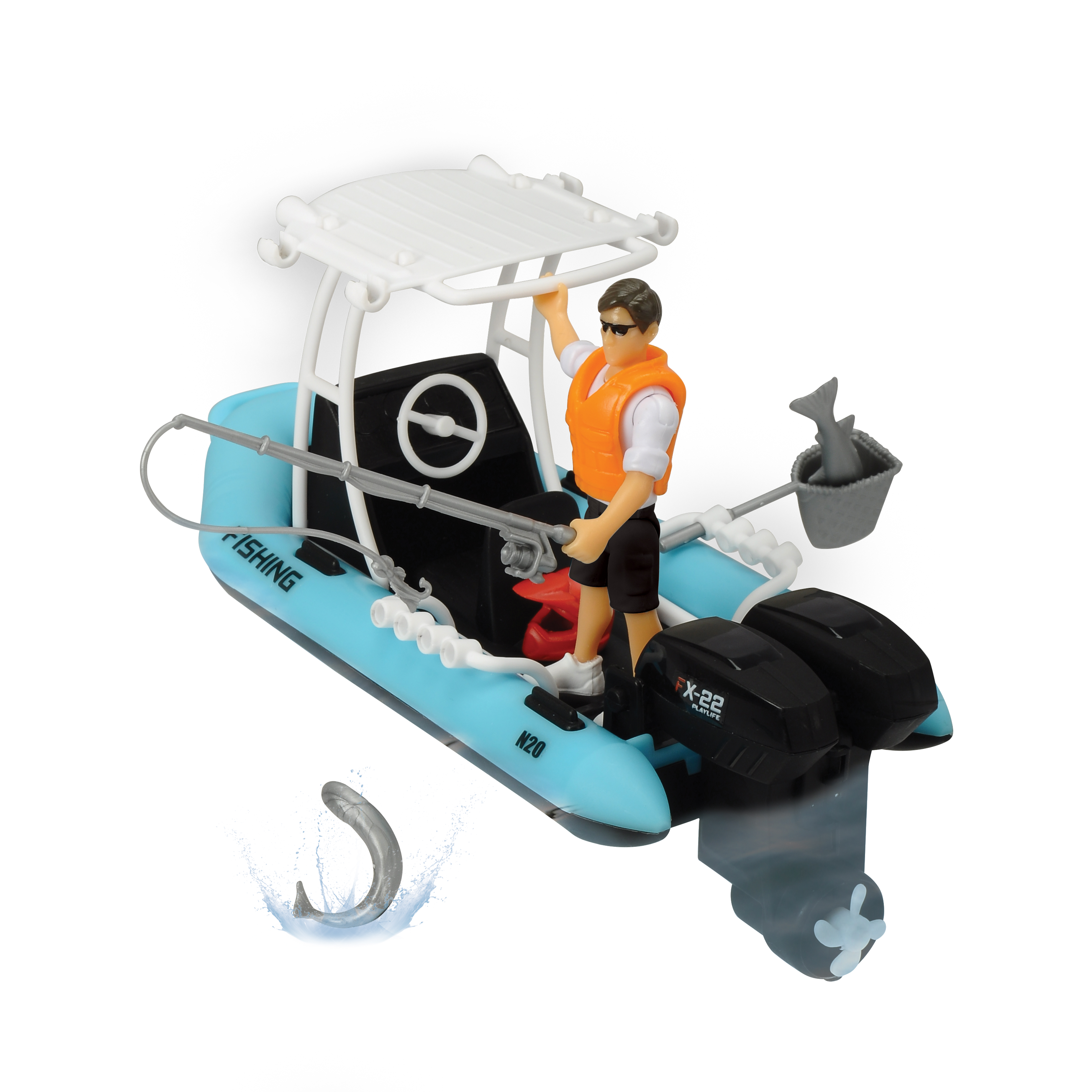 Bộ Đồ Chơi Thuyền Câu Cá Dành Cho Bé Yêu DICKIE TOYS Playlife-Fishing Boat 203833004 - Đồ Chơi Đức Chính Hãng