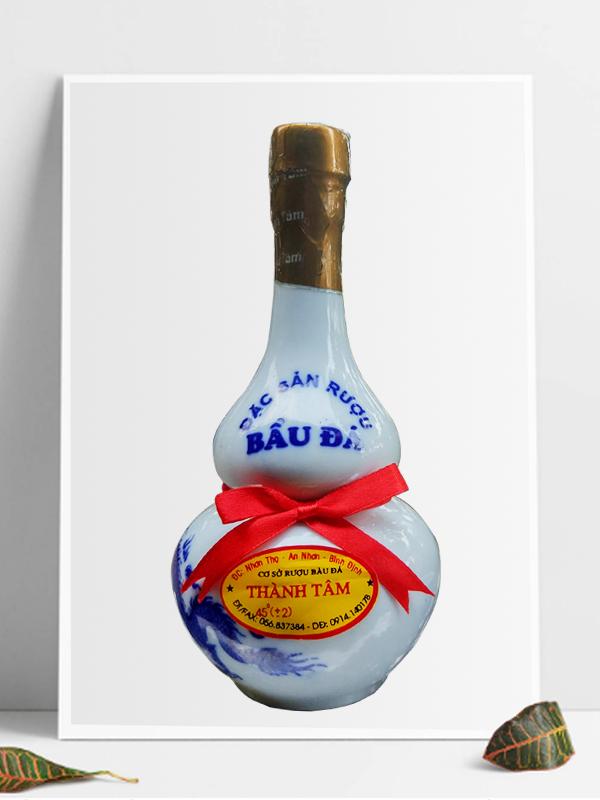 Đặc Sản Bình Định - Rượu Bàu Đá Thành Tâm Hồ Lô (Màu trắng) 350ml - OCOP 3 Sao
