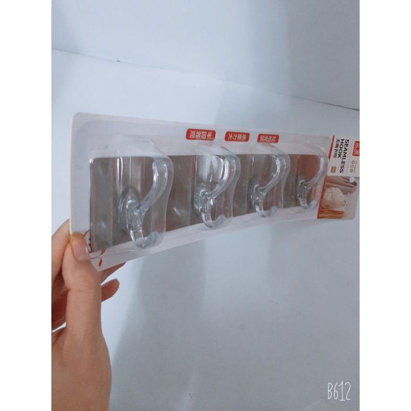 Móc dính tường siêu chắc loại vỉ màu inox bạc xịn 0536