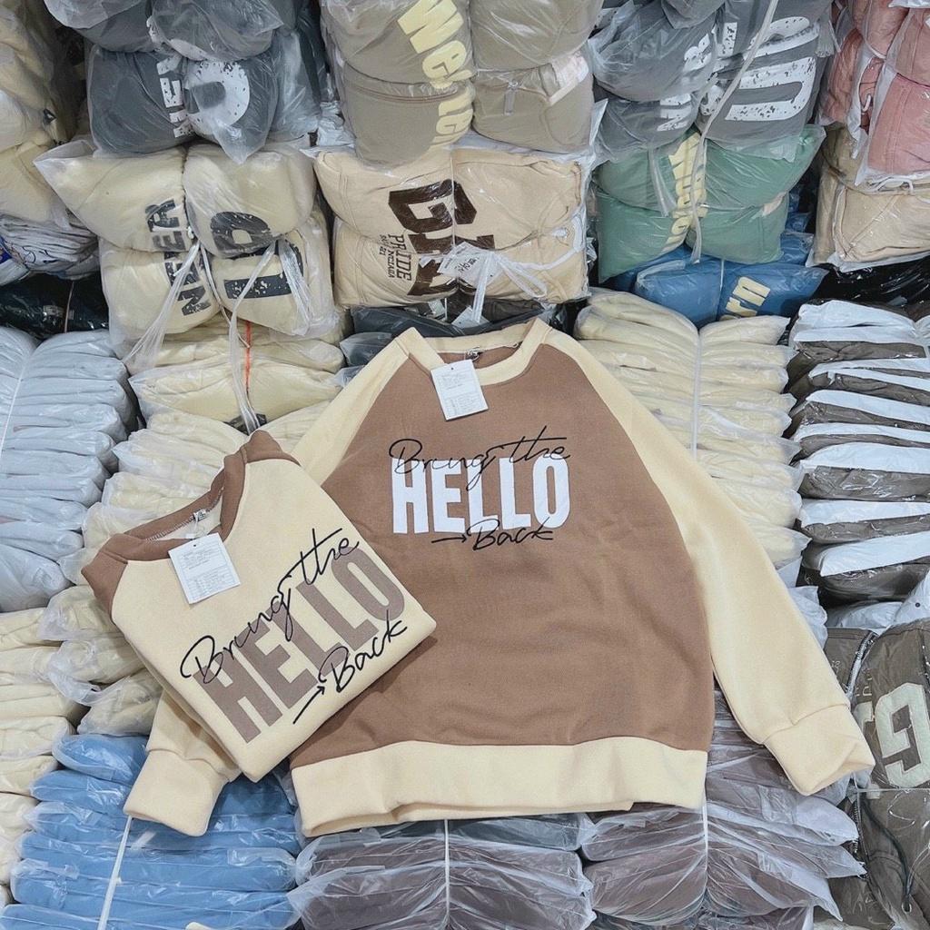 Áo Khoác Hoodie & Sweater Nam Nữ Họa Tiết Chữ HELLO Chất Nỉ Ngoại Mềm Mịn Phong Cách Thời Trang Hàn