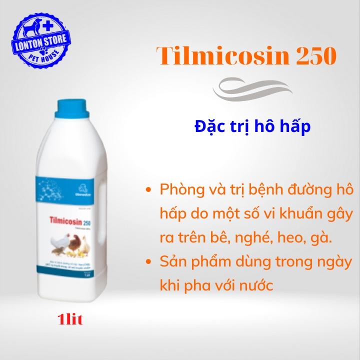 Tilmicosin 250 Vemedim - Kháng sinh phòng hô hấp cho heo, bê, nghé, gà, chai 1lit