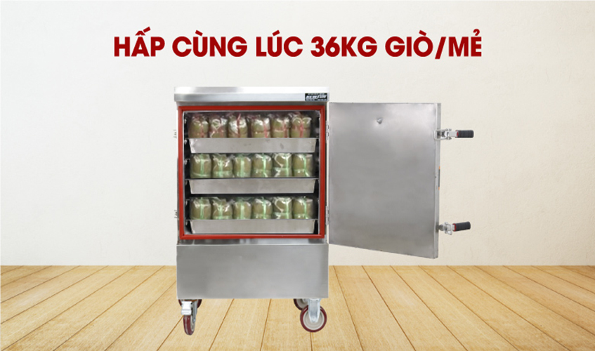 Tủ Hấp Giò Chả,Thực Phẩm 36 Kg/Mẻ Dùng Điện 6 Khay inox 304 Việt Nam NEWSUN, Năng Suất Cao - Hàng Chính Hãng