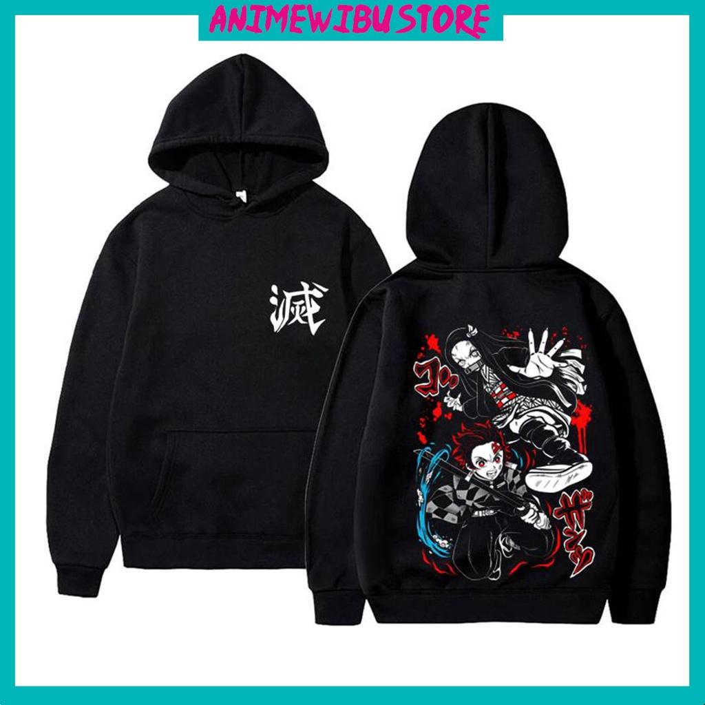 BST Áo Hoodie Kimetsu No Yaiba mẫu Áo Nỉ bông chất dày dặn Anime Demon Slayder