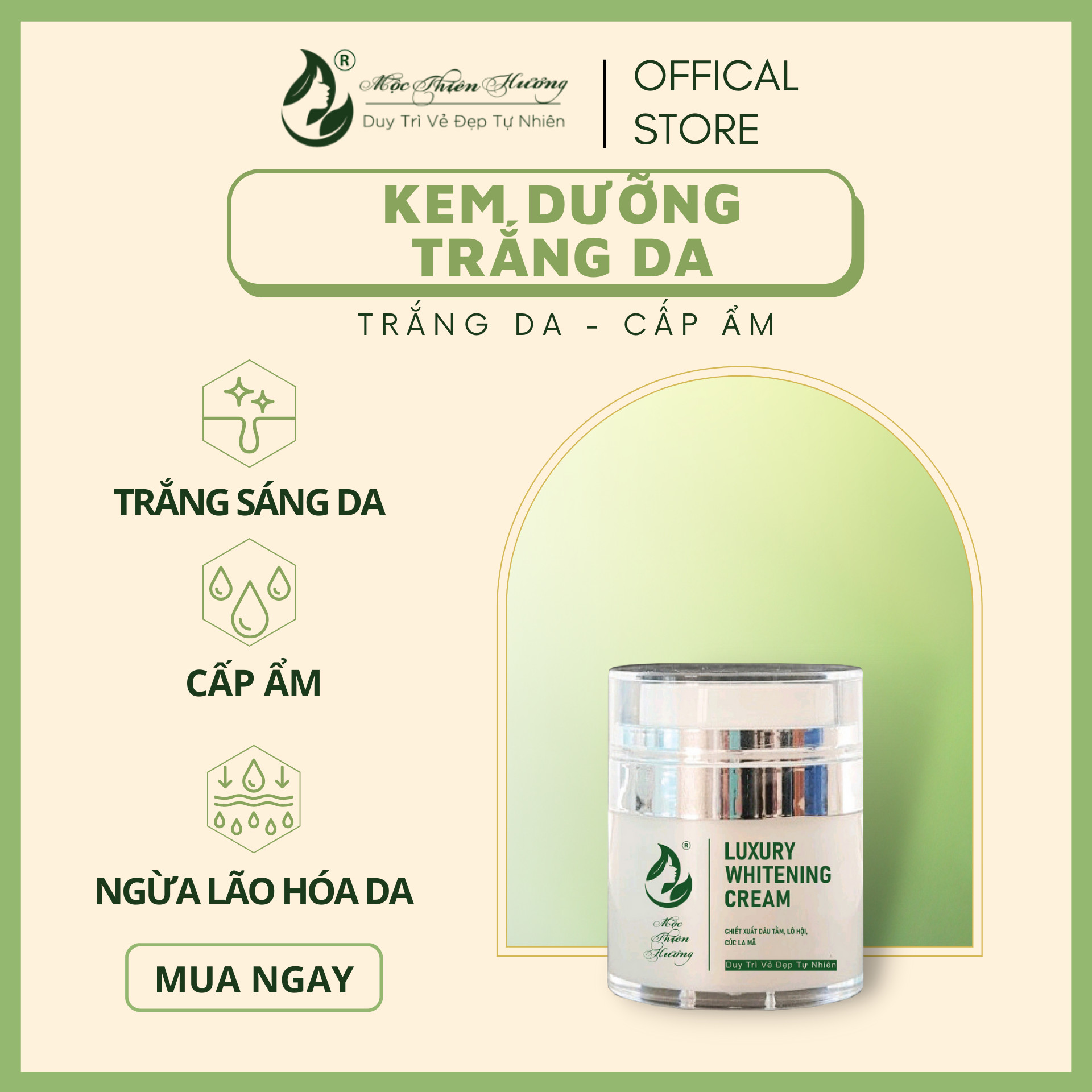 Kem Dưỡng Ẩm Trắng Da Luxury Whitening Cream 40g Giúp Phục Hồi Và Tái Tạo Da Nhanh Chóng