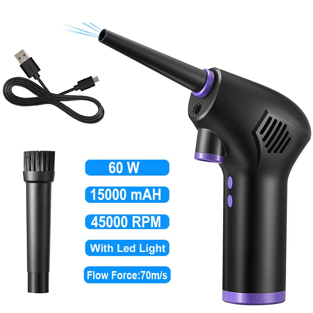 Duster không khí không dây dung tích lớn công suất lớn di động làm sạch máy thổi bụi máy thổi khí nén có thể sạc lại