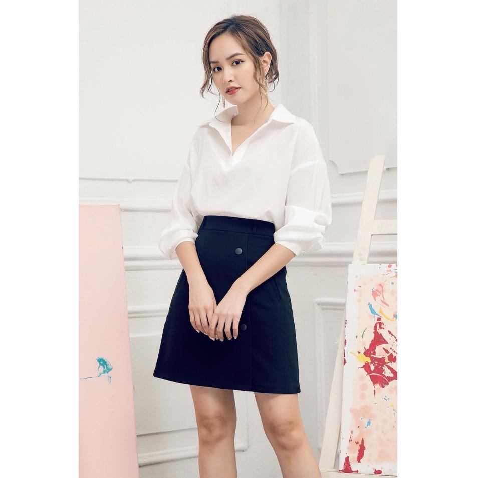 Chân Váy Công Sở, Chân Váy Chữ A Phối Nút Cực Đẹp