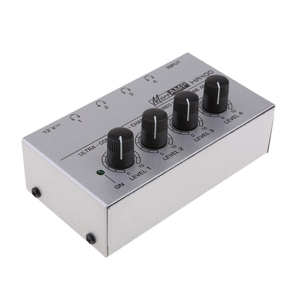 Audio Amplifier Compact 4-channel Stereo Headphone EU Plug
