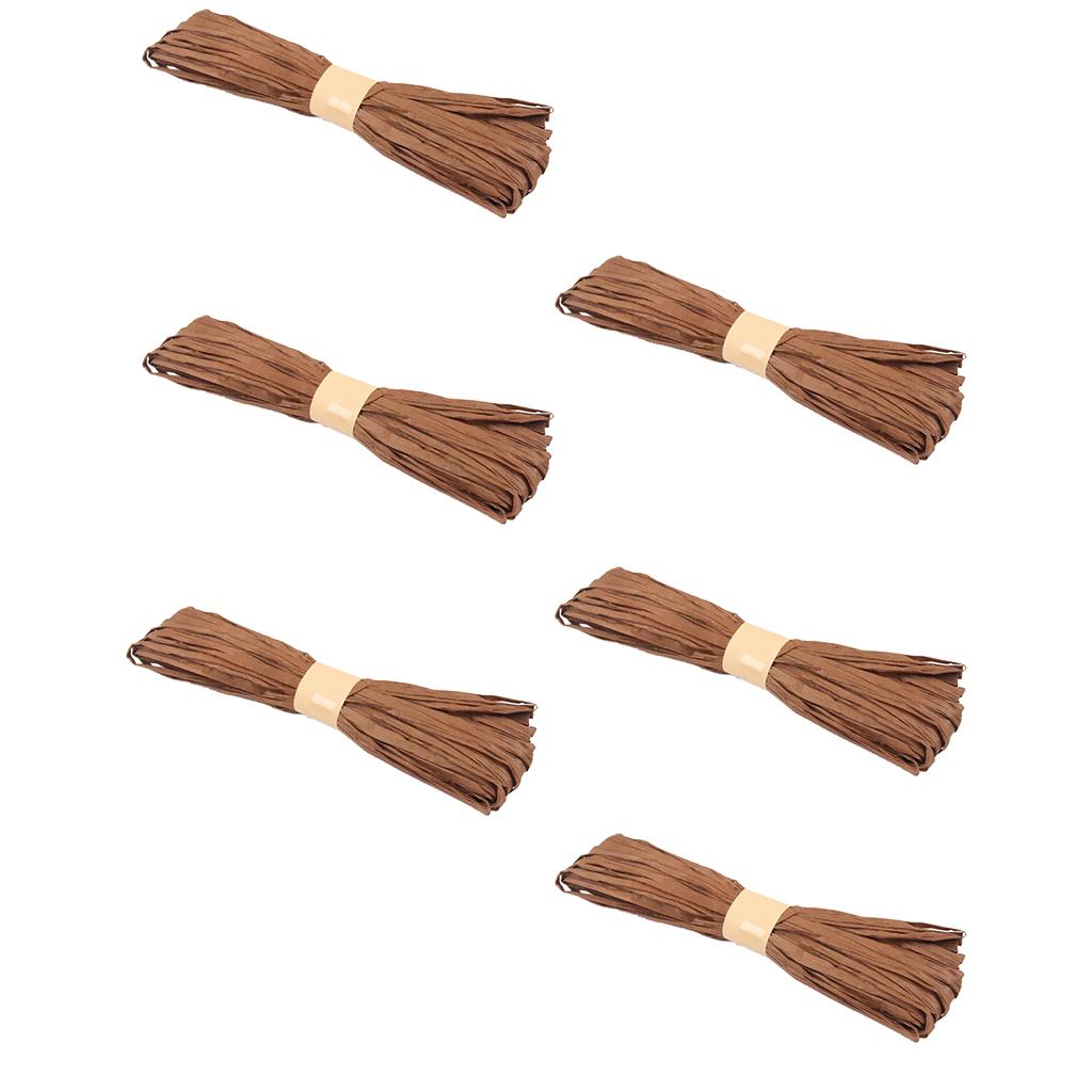6 Roll Paper String Cord Twine Rope DIY Craft Accessories 20 Meters Coffee