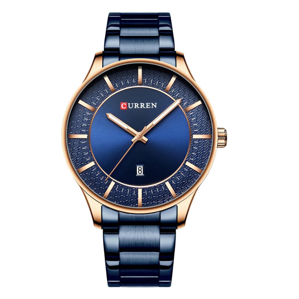 CURREN Mens 12-Hour Dials Analog Waterproof Watch Husband Wristwatch