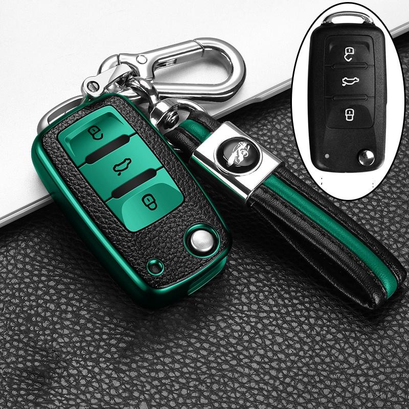 Bao Da Chìa Khóa Xe Hơi Volkswagen Vw Polo Tiguan Passat B5 B6 B7 Golf Eos Scirocco Beetle Touran Touareg Lavida Jetta Mk6 Octavia