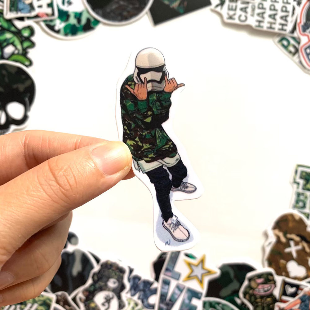 50 Sticker Camo Hình Dán Chủ Đề Camouflage Rằn Ri Họa Tiết Quân Đội Cực Ngầu Chống Nước Decal Chất Lượng Cao Trang Trí Va Ly Du Lịch Xe Đạp Xe Máy Xe Điện Motor Laptop Nón Bảo Hiểm Máy Tính Học Sinh Tủ Quần Áo Nắp Lưng Điện Thoại