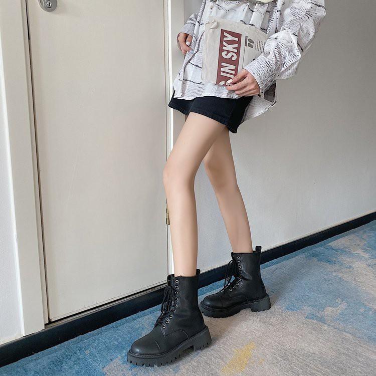 Giày Bốt Hàn Quốc của quần áo phụ nữ đôi giày ngắn gót gót gót giày Bình thường Martin