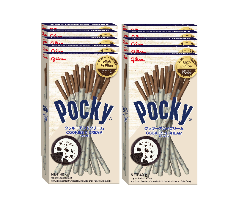 Bánh Que Pocky Cookies & Cream 40G X 10 Hộp