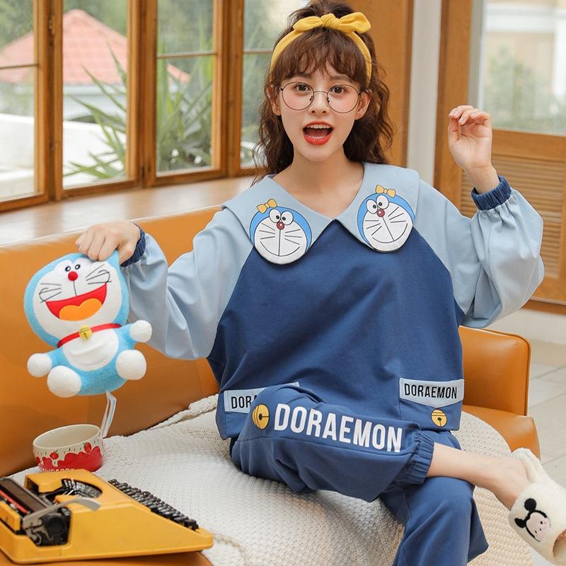 Đồ bộ nữ, bộ đồ ngủ nữ Doremon dễ thương cho mùa thu đông