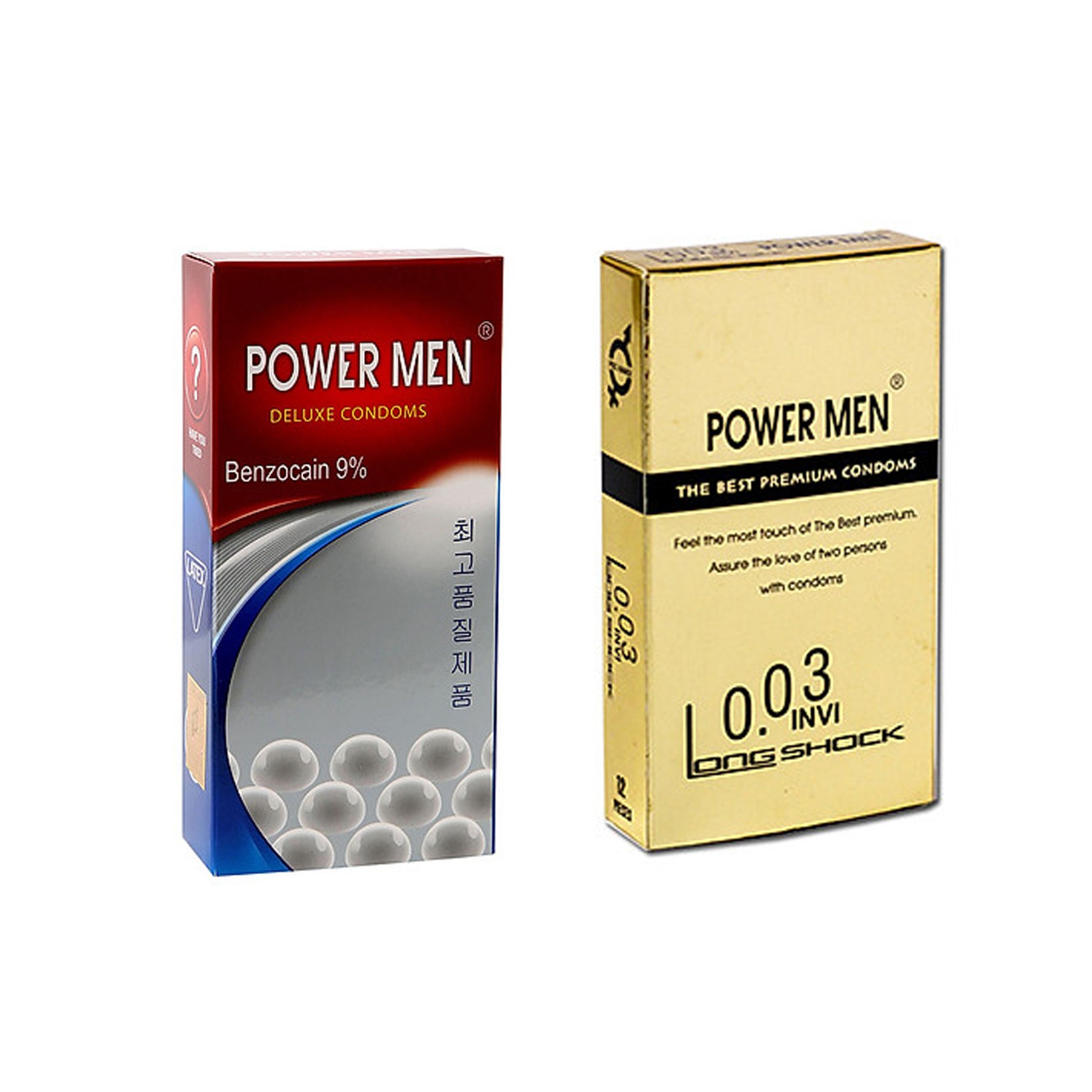 Combo 2 Hộp Bao Cao Su Hàn Quốc Powermen Ngọc Trai + Bao Cao Su Kéo Dài Cuộc Yêu Power Men 0.03 Invi - Che Tên Sản Phẩm