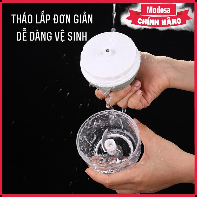 Máy Xay Mini Modosa Cầm Tay Ssgp Pin Sạc Công Suất 45W - Xay Thịt, Rau, Củ Quả Đa Năng 250Ml - Hàng Chính Hãng