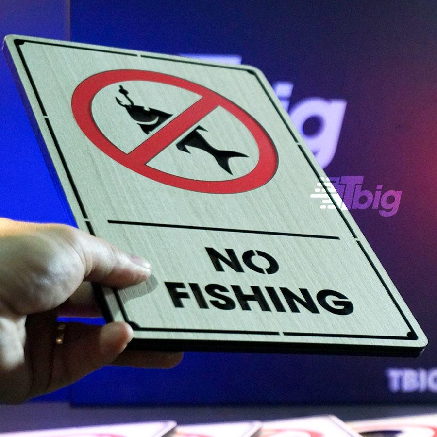 Biển cấm No fishing (cấm câu cá) mẫu TC10 loại trang trí dán tường