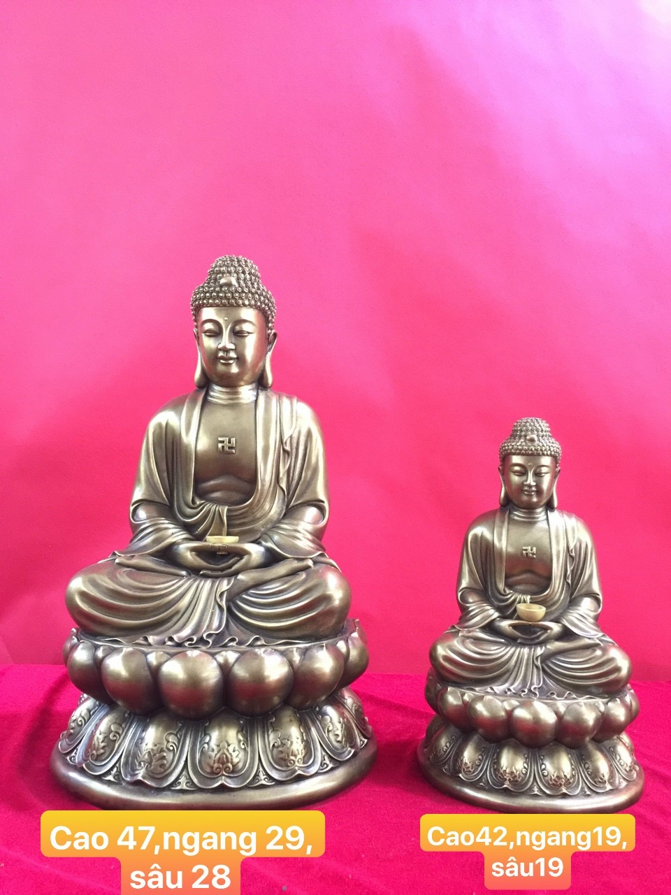 Tượng phật  a di đà bằng đồng 40cm