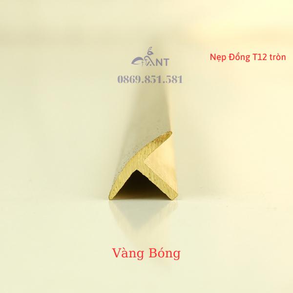 Nẹp Đồng T12 tròn đủ màu, Nẹp đồng chữ T, Nẹp đồng chống trơn, giá 1m