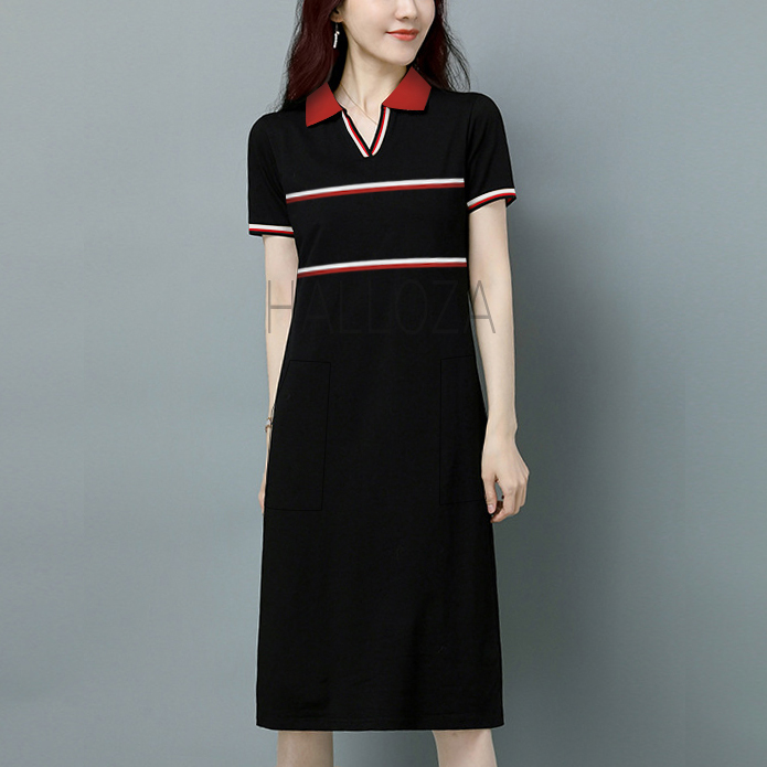 Đầm polo big size, đầm suông cho người mập che bụng