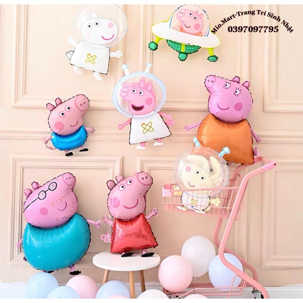 Bóng Hình Heo Peppa Đủ Màu,Bóng Bay Gia Đình Heo Trang Trí Sinh Nhật BB28