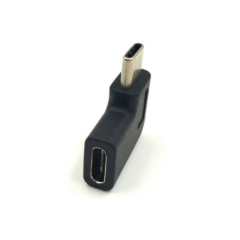 2X USB3.1 Type-C Female to 90 Angle Male Charging Data Sync Extension Adapter