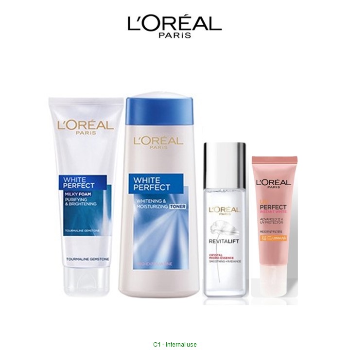 Bộ chăm sóc da cơ bản L'Oreal Paris (SRM 100ml, NHH 200ml, UV15, ME22)