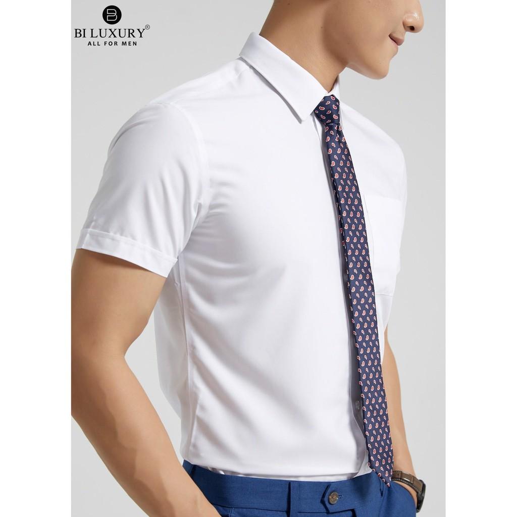 Áo sơ mi nam ngắn tay BILUXURY công sở kháng khuẩn thời trang chất vải cao cấp mềm mịn thoáng mát 4SMCB008TRK