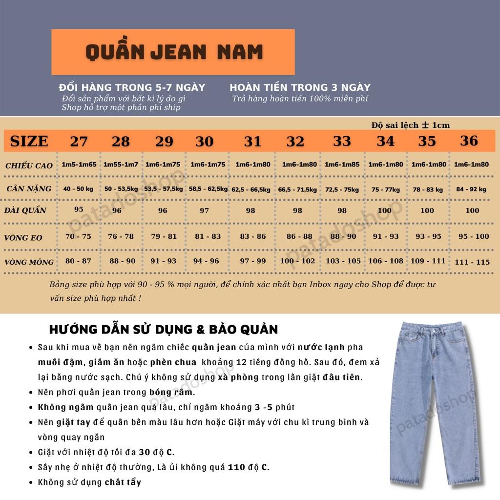 Quần Jean Baggy Nam ống Suông Rộng vải jeans bò cam kết không phai màuTR01 hot trend 2022