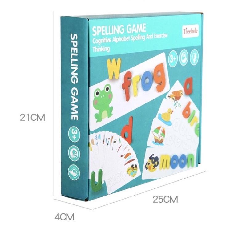 0SPELLING GAME- Đồ Chơi Ghép Chữ Đánh Vần Tiếng Anh Cho Bé Gồm 52 Bộ Thẻ Ghép Chữ