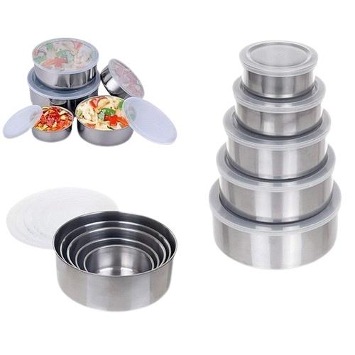 Bộ 5 thố inox cao cấp mới có nắp đậy