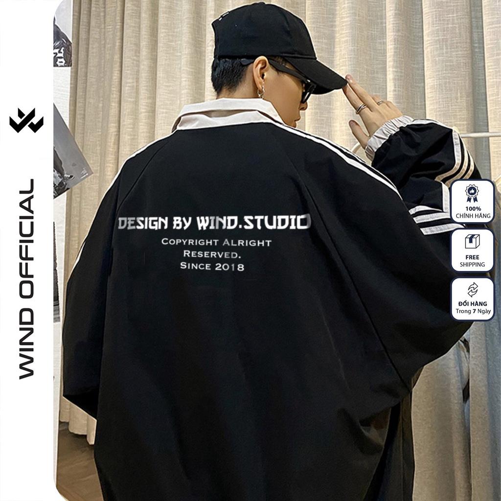 Áo khoác dù WIND unisex form rộng Tshirt cardigan thời trang nam nữ oversize ulzzang